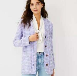 Ann Taylor Fringe Tweed Blazer